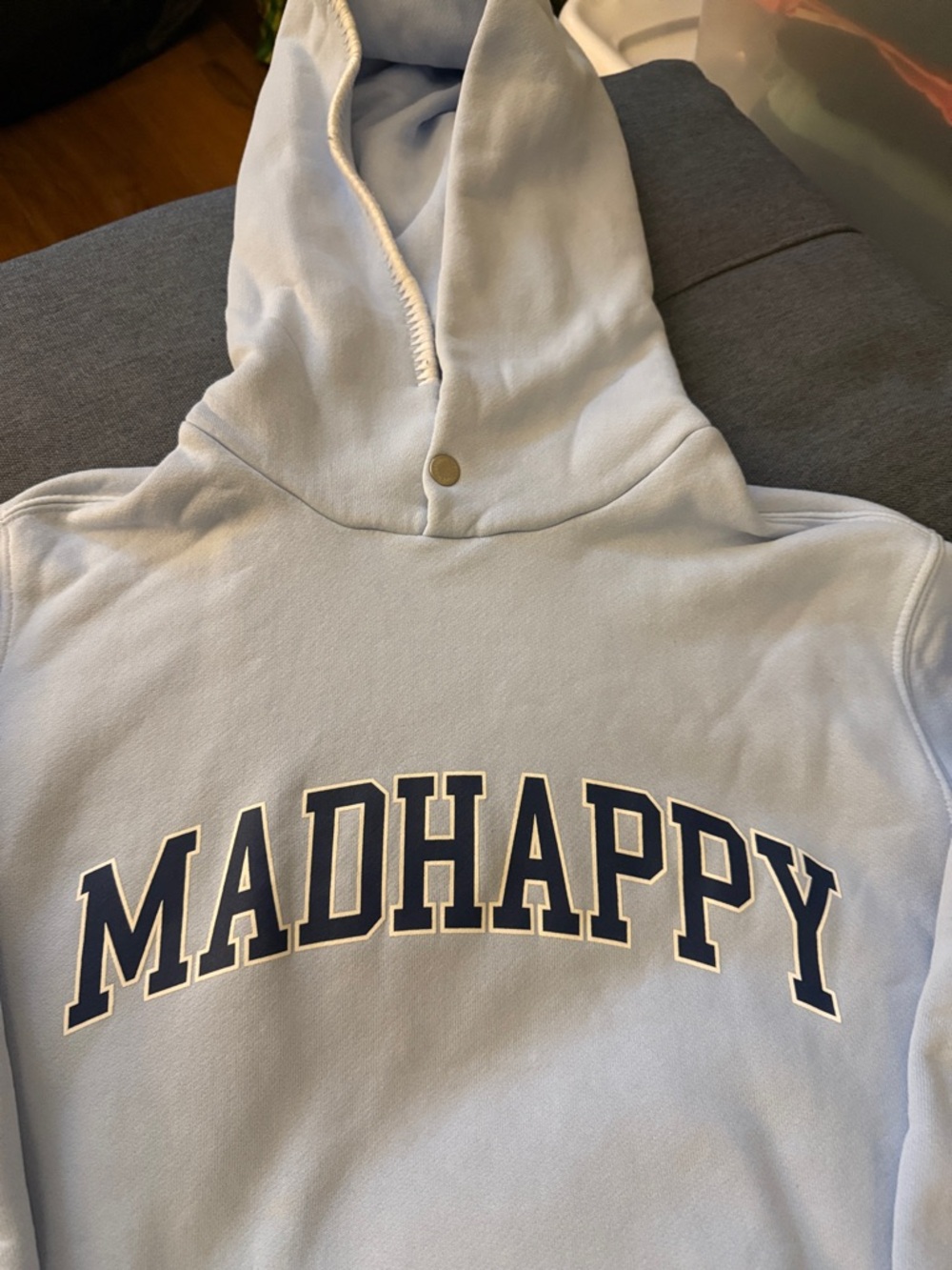 Madhappy Campus Fleece Hoodie in Blue. Unisex. Size XS. Oversized. - Picture 4 of 8
